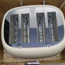 4 Slice Toaster Roter Mond Retro Stainless Steel with Bagel Defrost Cancel Function, 6 Browning Settings, Extre Wide Slot and Removable Crumb Tray, Cream, ST033