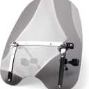 Universal Motorcycle Windshield Windscreen 19"x17" (for 7/8", 1" Handlebars) for Honda CT125, Rebel 500, for Kawasaki Vulcan 900, for Suzuki Savage, for Yamaha for Harley Davidson Fatboy Road King