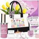 Fouvor Grandma Gifts,Birthday Gifts For Gigi,Great First Time Grandma Gifts Ideas Tote Bag Tumbler Candle Bracelet From Granddaughter Grandchildren Grandkids
