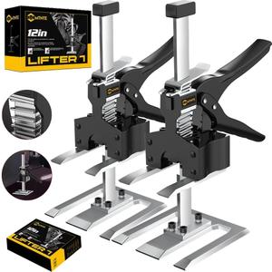 Labor Saving Arm Jack Handle 12 in Furniture Jack Drywall Lift for Wall Tile Locator, Multi Function Height Adjustment, Door Panel, Lever Arm Tool Board Weight 330lb, Lift Range 6.7In (Black&Yellow)