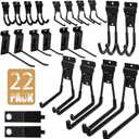 KOFANI Slatwall Accessories, 22 Pack Heavy Duty Steel Slatwall Hooks, Multi-Size Slat Wall Hanging Hooks for Ladders, Bikes, Garage and Garden Tools (ProSlat & Slatwall Panel Compatible)