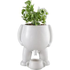 Funny Shaped Planter Pot - Unique Body Shaped Plant Pot with Novelty Peeing Design for Indoor Plants, Funny Succulent Pots and Home Decor Gift (White)