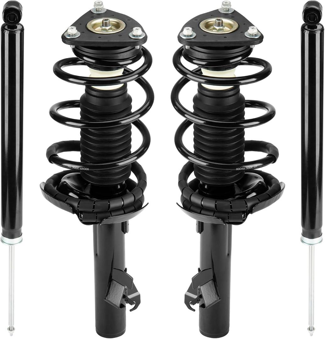 Front & Rear Strut Shock Assembly w/Coil Spring for Mazda 3 2004-2010 Exc. MazdaSpeed, Replace 172263 172264 343412, Left & Right, 4PCS