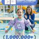 Gogokids Puddle Float Jumper,Toddler Swim Vest Kids Secure Pool Floats, Toddler Floaties w/Water Wings, Swimming Jacket Pool Beach Water Play for Kids Swimmies Children Boy Girl, E-Purple Unicorn, Fit 2-6 Years, 33-66 Pounds