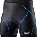 Souke Sports Men's Cycling Underwear Shorts 4D Padded Bike Bicycle MTB Liner Shorts with Anti-Slip Leg Grips (XX-Large, Blue)