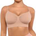 FeelinGirl Bralettes for Women with Support Comfortable Bras No Underwire Seamless Everyday Bras (Small, Nude)