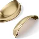 khtumeware 10 Pack 3" Gold Drawer Pulls Brushed Brass Cabinet Cup Pulls Kitchen Hardware Cabinet Handles Drawer Handles Knobs 3 inch Hole Center