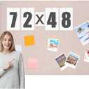 SmoothNovelty Felt Extra Large Bulletin Board, 72 x 48 Inches Decorative Felt Pin Board Alternative Foldable Picture Framed Display Board for School Home Office Kitchen Walls(Beige)