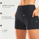 Pudolla Womens Swim Shorts High Waisted Bathing Bottom Shorts Tummy Control Board Swimsuit with Pockets (L)