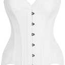 Daisy Corsets Top Drawer White Cotton Steel Boned Overbust Corset, M
