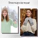 Winter Warm Mittens Cold Weather Gloves for Women, Cute Knit Gloves, Soft lining Cold Weather Accessories Gifts (Gray)