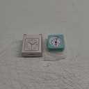 Peakeep Ultra Small, Battery Travel Alarm Clock with Snooze and Light, Silent with No Ticking Analog Quartz (Aquamarine)