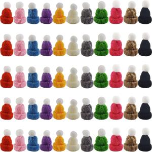 GXXMEI 55PCS Mini Christmas Knit Hats - DIY Hair Accessories Crafts & Ornaments (Multi-Color)