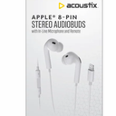 Acoustix Apple 8-pin Stereo Audiobuds With In-Line Microphone And Remote White