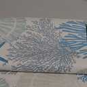 FNLNDO Coastal Bathroom Rugs Long Beach Bath Mats Blue Seashell Coral Ocean Bathroom Decor Absorbent Non Slip Bath Rug with Rubber Backing for Home Laundry 17X47 Inch (Blue, 17X47 Inch)