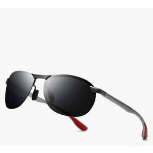 SUNGAIT Ultra Lightweight Polarized Sunglasses Men Rectangular Metal Frame with Spring Hinge