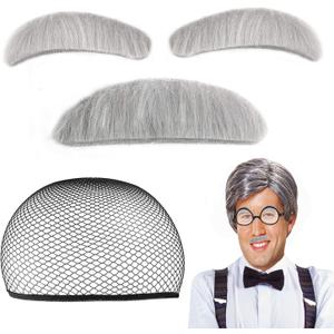 Beelittle Old Man Costume Mad Scientist Wig Set Albert Einstien Ben Benjamin Franklin Grandpa Costume