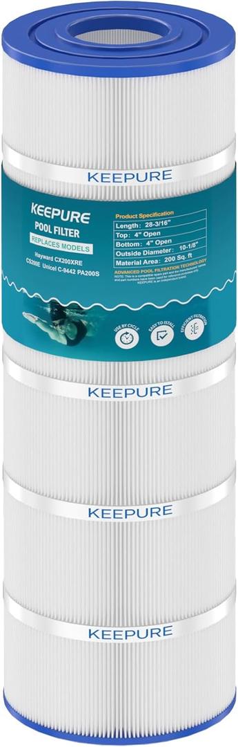 C200S Pool Filter Cartridge Compatible with CX200XRE, C-9442, PA200S, CS200E, SD-01334 Pool Filter Cartridge, 200 sq.ft, 1 Pack
