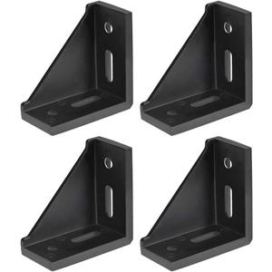 uxcell Inside Corner Bracket Gusset, 80mm x 80mm for 4040 Series Aluminum Extrusion Profile, 4 Pcs (Black)