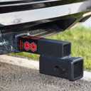  TOPTOW Trailer Receiver Hitch Extender Adapter 2" Drop/Riser, 7" and 9" Extension Length, 2" Shank, 7500lbs Towing Capacity, Matte Black 