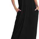 Marvmys Womens Cotton Long Nightgowns Spaghetti Strap V Neck Full Slip Sleep Shirts with Pockets, M