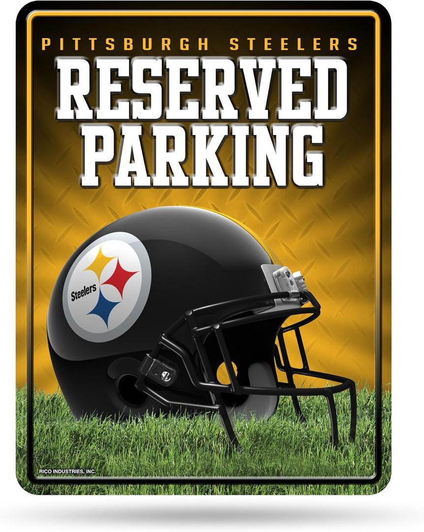 NFL Football Metal Parking Sign 8.5" x 11" - Great for Man Cave, Bed Room, Office, Home Dcor (TEAM COLOR)