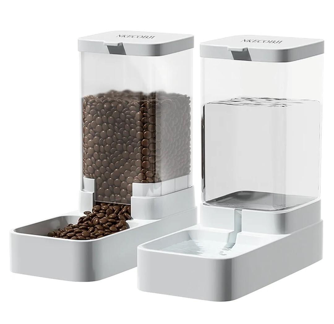 Gravity Pet Feeder and Water Dispenser Set, Automatic Dog Feeder and Dog Water Dispenser for Dogs Cats Pets Animals Large Capacity(3.8L)