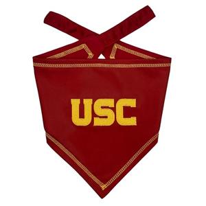 Pets First NCAA USC Trojans TIE Bandana, Size Small/Medium. Dog Bandana Scarf Bib for Pet Cat Dog. The Ultimate Game-Day, Party Bandana