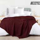 Utopia Bedding 100% Cotton Waffle Weave Blanket King Size for Bed - Lightweight, Breathable Summer Blankets Soft and Cozy, Gifts for Women Home Room Decor (Burgundy, 90x108 Inch)