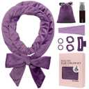 ZILAMPU No Heat Curling Rod Headband, Hair Curlers to Sleep In - Purple, 70" Long, Extra Soft Velour Material, Ideal for Women and Girls with Long Hair, 9-piece Set