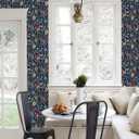 NuWallpaper NUS4045 Jane Peel & Stick Wallpaper, Navy
