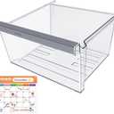 UPGRADED W11162443 Refrigerator Crisper Drawer Compatible with Whirlpool Fridge Drawer Replacement Parts Whirlpool Refrigerator Drawers WRS315SDHZ02 WRS315SDHZ05 WRS315SDHZ08 WRS325SDHZ08 WRS321SDHZ08