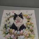 MIGEEN Spring Easter Pillow Covers 18x18 Inch Lovely Cow Cat Butterfly Throw Pillow Covers Floral Pillow Case for Easter Decoration Sofa Patio Garden