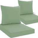 24x24 Inch Outdoor Cushions for Patio Furniture Set of 2, Waterproof Outdoor Chair Cushions w/Fade-Resistant, Removable & Machine-Washable Covers, Deep Seat Sofa/Couch Pads Replacement, Sage Green (24 x 24 | 2P)