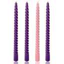 10 Inch Spiral Taper Candles Set for Advent Christmas, 4 Pack Advent Candlesticks for Seasonal Celebration