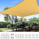 Quictent 20X20FT 185G HDPE Square Sun Shade Sail Canopy 98% UV Block Outdoor Patio Garden with Hardware Kit (Sand)