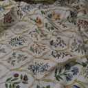 Floral Tablecloth for Rectangular Tables,Linen Table Cloth with Colorful Flowers Pattern,Heavy Durable Table Cover for Dining Thanksgiving Kitchen Decor Party Banquet Christmas,55"*87"