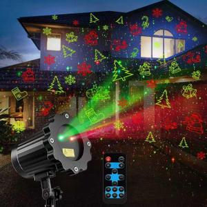 Brighter Christmas Projector Lights Outdoor, Laser Light Projector with Remote, 8 Patterns Light Show Holiday Projector, Waterproof Christmas Decorations for Outside, Garden, Party, Home Decor