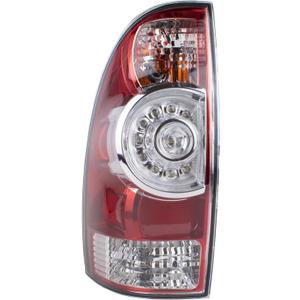 Boine Tail Light Left Driver Side Tail Light Compatible With 2005-2015 Toyota Tacoma Pickup Rear Light Brake Lamps LED Lens Bulb and Harness Included (Left Driver Side)