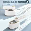 Travel Steamer for Clothes, 1200W Mini Travel Iron with Steam, Handheld Rotary Garment Iron, Wrinkle Remover, 10s Fast Heating, White, 1 Piece