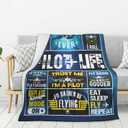 Fathers Day Pilot Gifts for Men Throw Blankets 50" x 60", Aviation Gifts for Pilots, Airplane Gifts for Pilots Men, Gift for Aviation Lovers