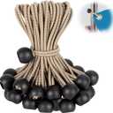 Tarp Ball Bungee Cords 6 Inch,50 PCS Tarp Bungee Balls Ties Heavy Duty Canopy Tarp Tie Down Balls for Camping,Shelter,Cargo,Projector Screen,Tent Poles with UV Resistant (Brown)
