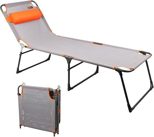 PORTAL Adjustable Portable Camping Cot for Adults, Folding Beach Chair, 4-Position Recliner with 250lbs Weight Capacity, Outdoor Lounge Cot for Travel, Camping, Beach PORTAL Adjustable Portable Camping Cot for Adults, Folding Beach Chair, 4-Position Recliner with 250lbs Weight Capacity, Outdoor Lounge Cot for Travel, Camping, Beach