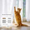 NICETOWN Pure White Semi Sheer Curtains for Living Room 4 Panels Set, W52 x L84 in, Non See Through Privacy Light Filtering Draperies Heavyweight Fabric, Rod Pocket Window Treatments for Patio Door