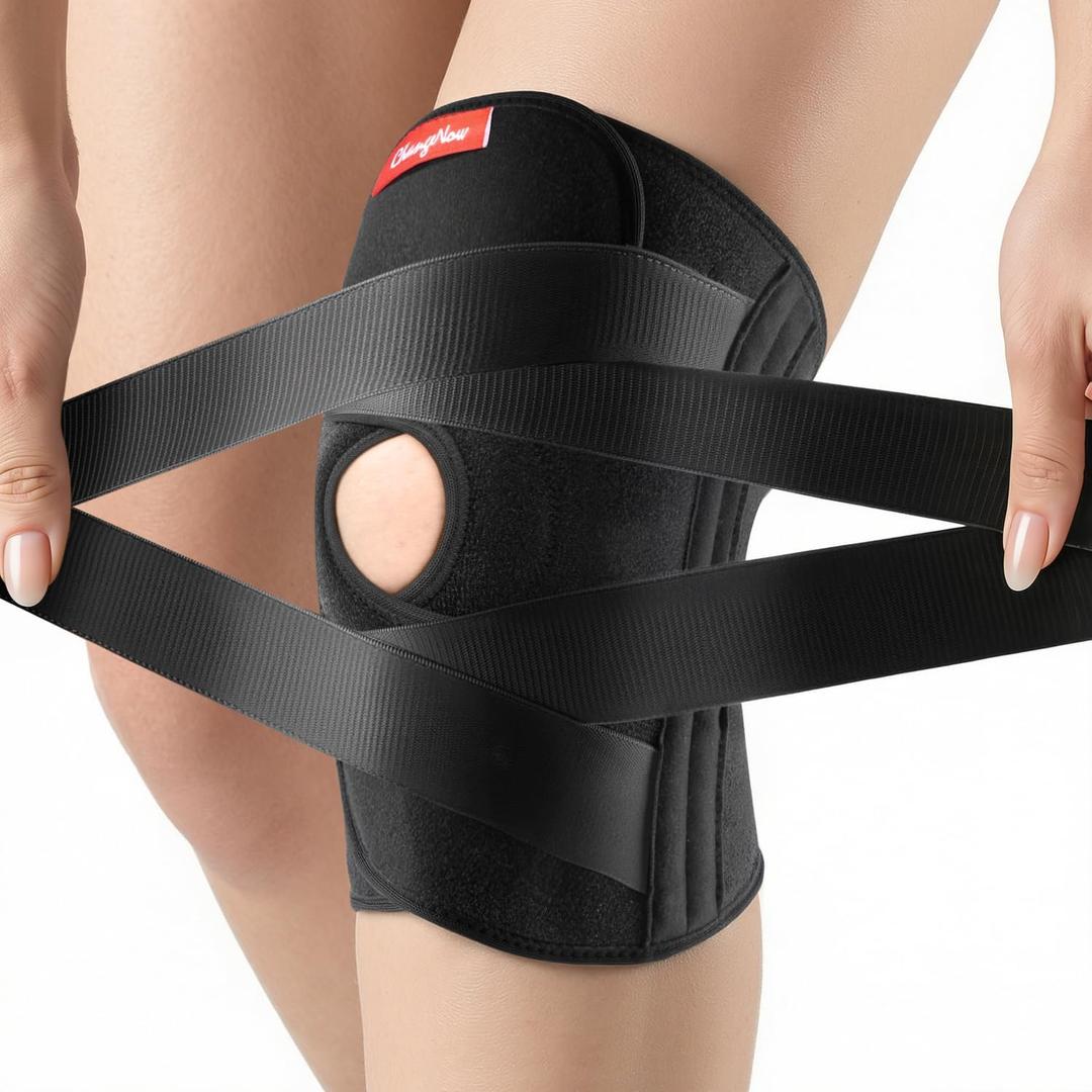 Medical-Grade Knee Brace for Women & Men,[Adjustable V-Straps & Anti-Slip] Knee Support with Side Stabilizers for Knee Pain,Meniscus Tear,ACL,MCL,Arthritis, Patella Stability for Injuries Recovery - L