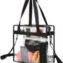 BAGAIL Clear Bags 12x6x12 Stadium Approved Clear Tote Bag with Zipper Closure Crossbody Shoulder Bag with Adjustable Strap