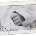 Baptism Script With Jewel Tone Cross Swirled Ivory 7.25 x 5 Zinc Photo Frame