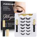 Magnetic Eyelashes, 5 Pairs Magnetic Lashes, False Lashes with 2 Tubes of Magnetic Eyeliner, Magnetic Eyelashes Kit with Tweezers, Reusable, No Glue
