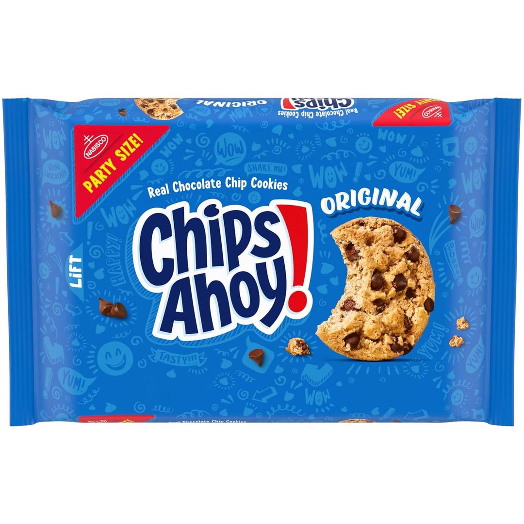 NABISCO CHIPS AHOY! CHIPS AHOY! Original Chocolate Chip Cookies, Party Size, 25.3 oz | Certified Kosher, Real Chocolate Chip Cookies (EXP 06/16/26)