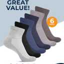 Pembrook Ankle Diabetic Socks for Women & Men | 6 Pairs | Wide Non Binding Neuropathy Socks | Quarter Length, Large